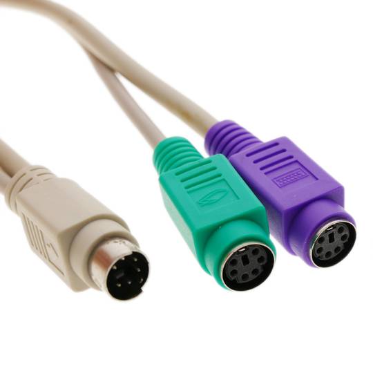 PS2 miniDIN toetsenbord en muisscheider kabel mannelijk naar vrouwelijk (pinnen scheiding)