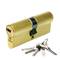 Brass-plated security cylinder with short cam 30x30mm CISA