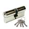 Vernickelter Sicherheitszylinder mit kurzer Nocke 30x30mm CISA