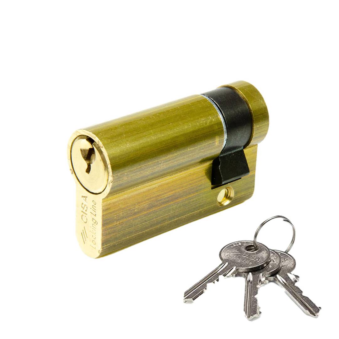 CISA 40mm brass plated medium security cylinder