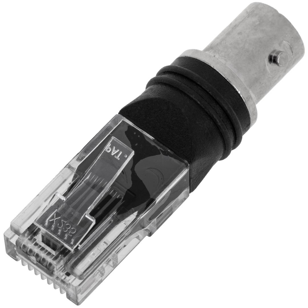 Adaptateur de connecteur RJ45-mâle à BNC-femelle. - Cablematic