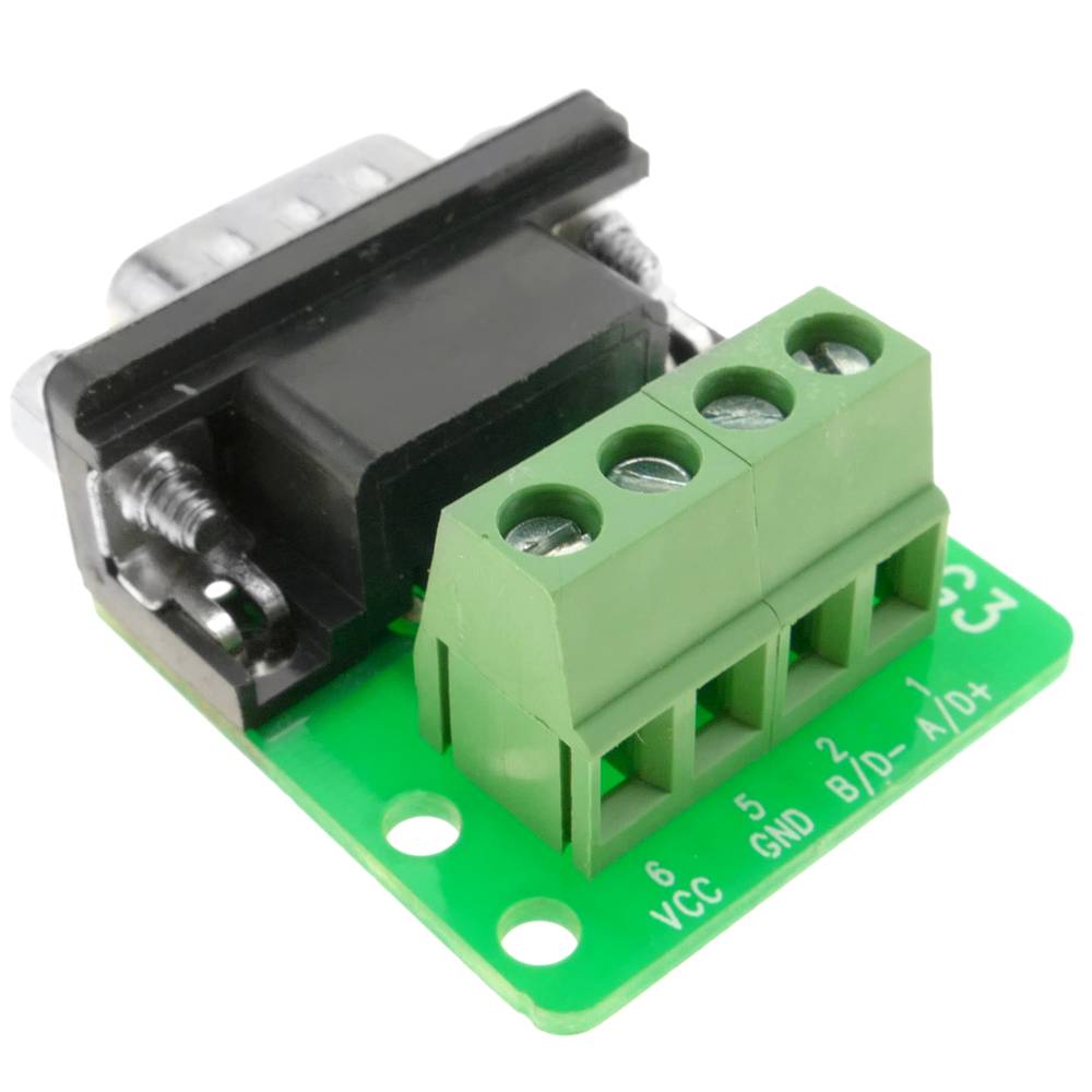 Adaptateur de connexion série DB9-mâle au bornier à 4 broches