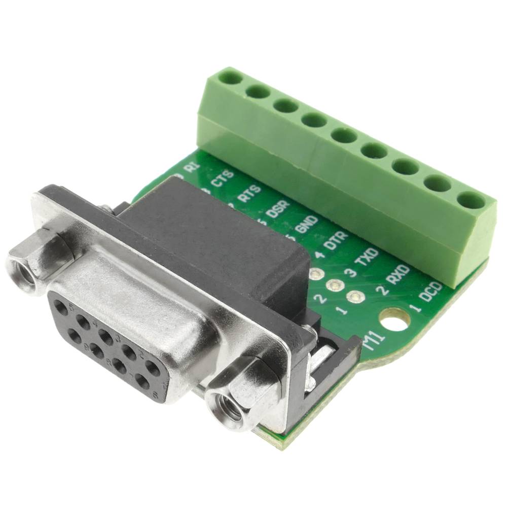 YIOVVOM DB9 Breakout Connector to Wiring Terminal RS232 D-SUB Female and Male Serial Port Breakout Board Solder-Free Module with case 