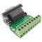 Adaptador de conexão serial DB9-fêmea para bloco de terminais de 9 pinos 36x38x10mm