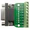 Adaptador de conexão serial DB9-fêmea para bloco de terminais de 9 pinos 36x38x10mm
