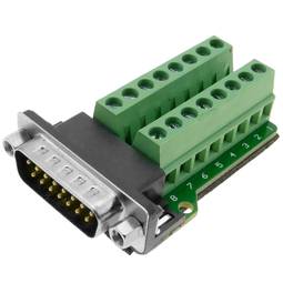 Adaptador de conexión DB15-mascho a bloque de terminales de 16-pin