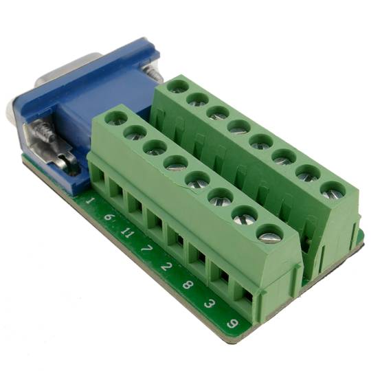 Adattatore di connessione VGA HD15-femmina alla morsettiera a 16 pin