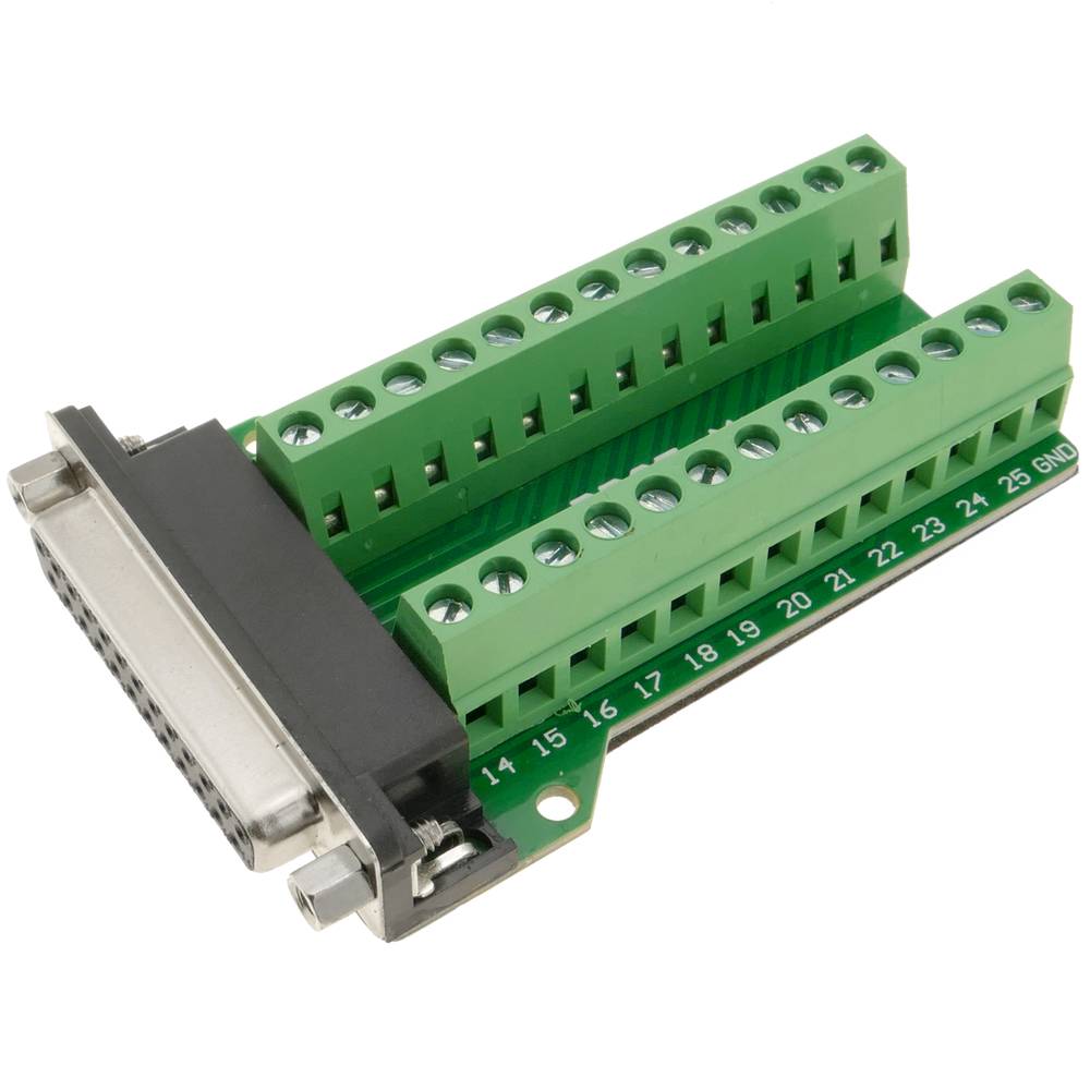 Connector DB25 D-SUB Male Adapter Plate RS232 to Terminal Breakout Board 