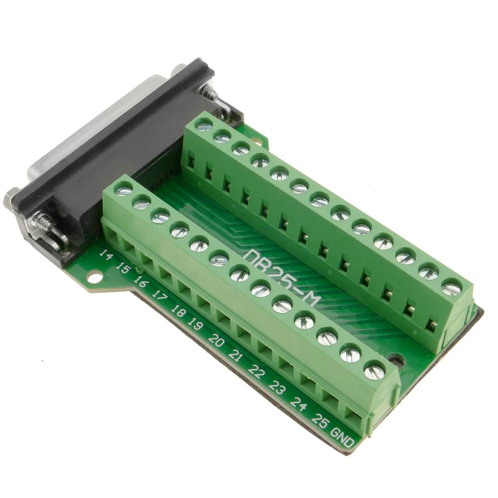 Adaptador de conexão serial DB25-fêmea para bloco de terminais de 26 pinos