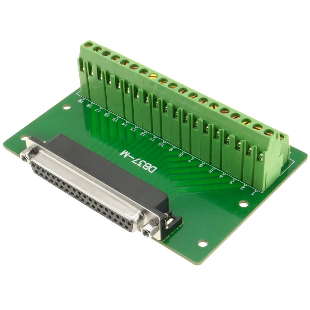Adaptador de conexión serie DB37-hembra a bloque de terminales de 38-pin