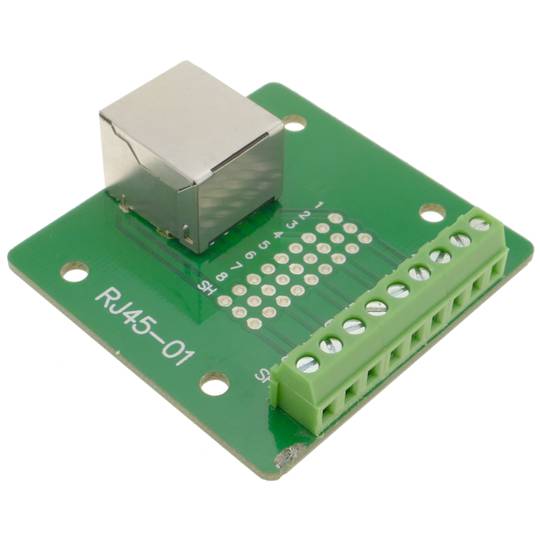 Adaptador de conexión RJ45-hembra a bloque de terminales de 9-pin