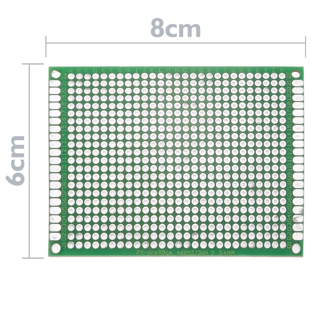 Painel PCB de protótipo y soldadura de lado duplo. Placa matriz de circuito impreso 6x8cm