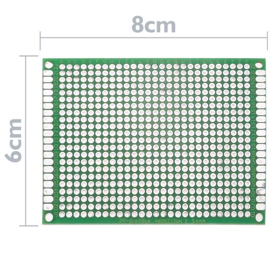 Painel PCB de protótipo y soldadura de lado duplo. Placa matriz de circuito impreso 6x8cm