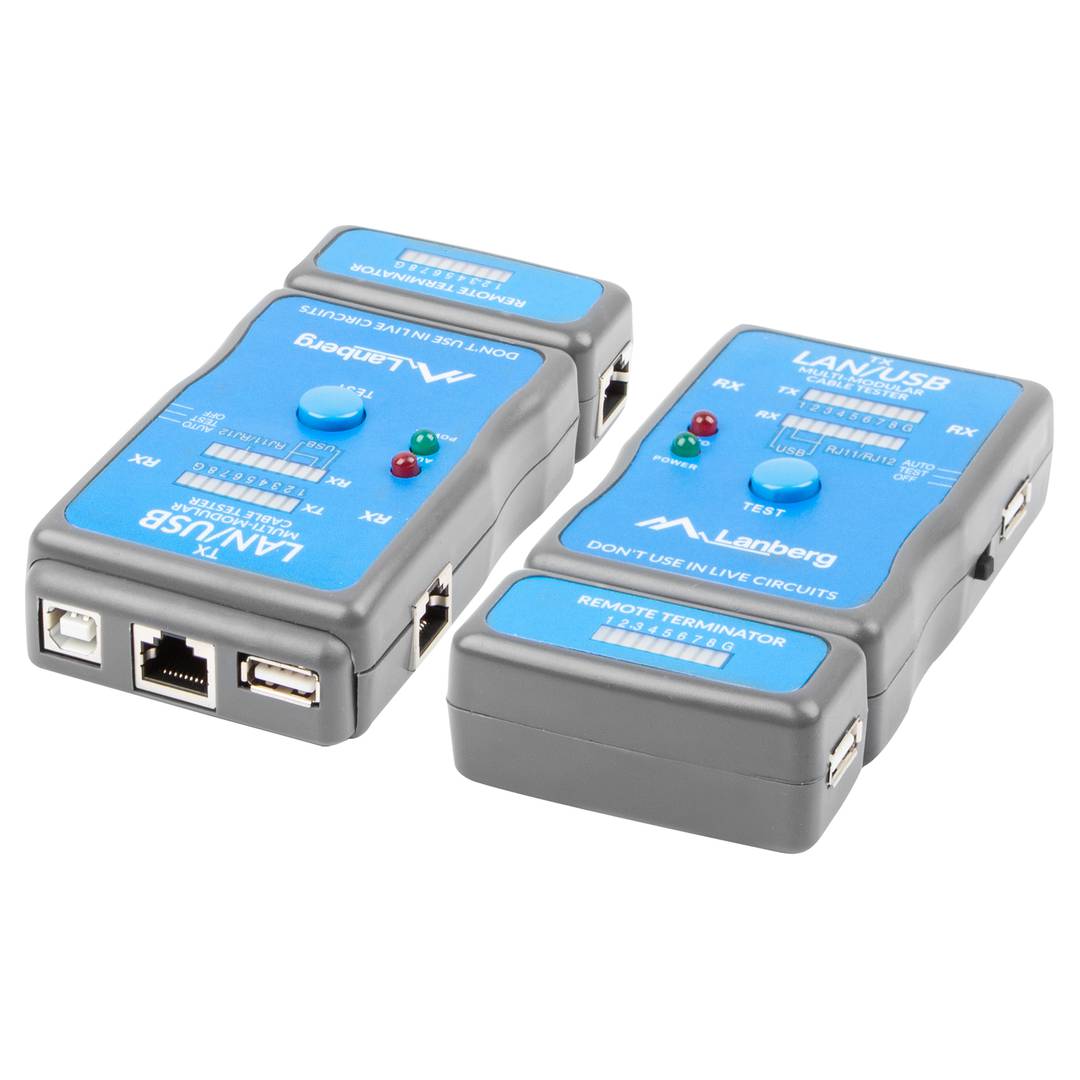 Testador de cabo de rede Lanberg NT-0403 para RJ45 RJ11 e USB