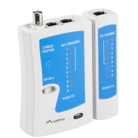 Lanberg NT-0401 Network Cable Tester for RJ45 RJ12 RJ11 UTP/FTP/SFTP and Coax cables