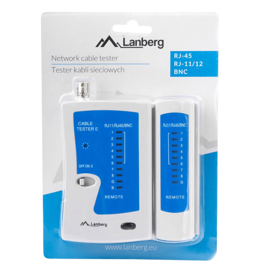 Lanberg NT-0401 Network Cable Tester for RJ45 RJ12 RJ11 UTP/FTP/SFTP and Coax cables