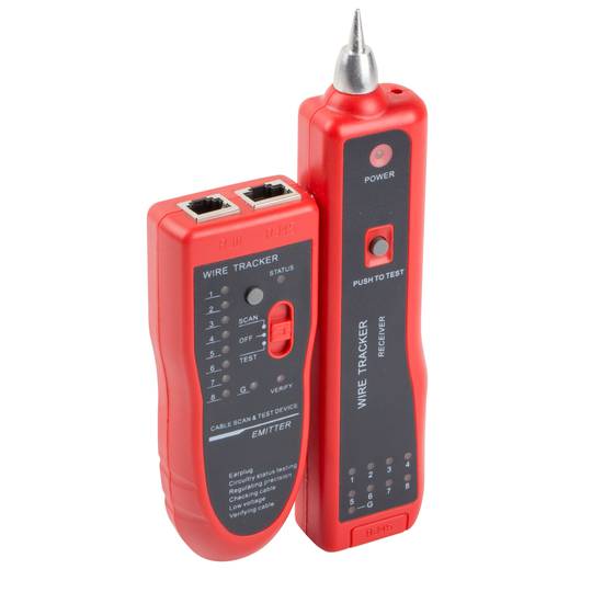 Comprobador de cables de red con rastreador de pares Lanberg NT-0501 para RJ45 RJ12 RJ11 y coaxial