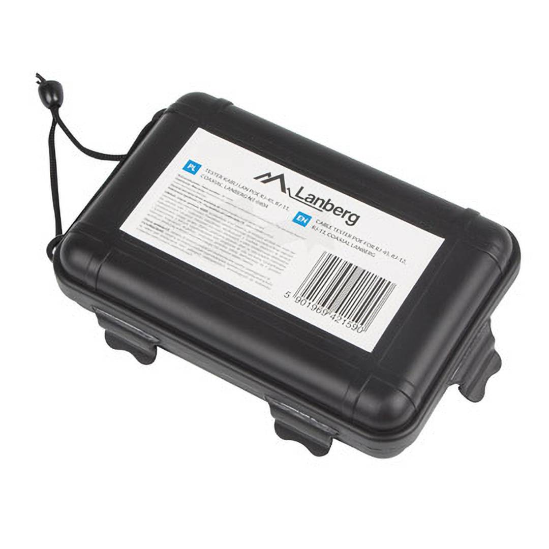 Lanberg NT-0404 Network Cable Tester with POE for RJ45 RJ12 RJ11 and Coaxial