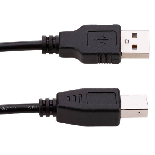 Cabo de impressora USB A macho para USB B macho preto 0,5 m