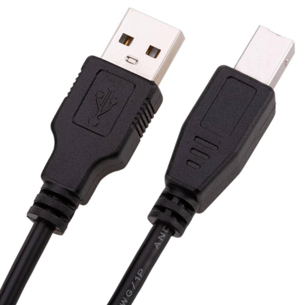Cavo stampante nero da USB A maschio a USB B maschio da 0,2 m - Cablematic