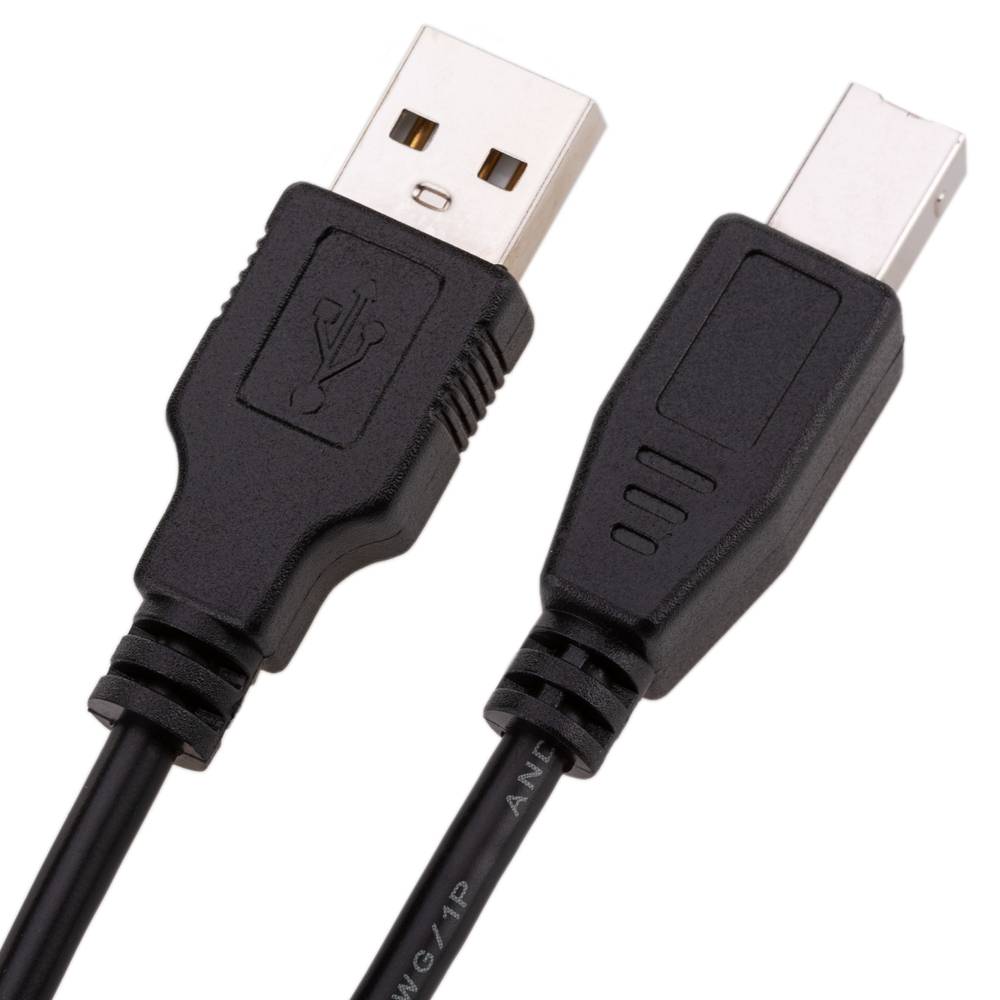 Schwarzes USB-A-Stecker auf USB-B-Stecker-Druckerkabel, 1 m