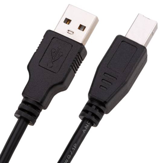 Zwarte USB A Male naar USB B Male Printerkabel 3m