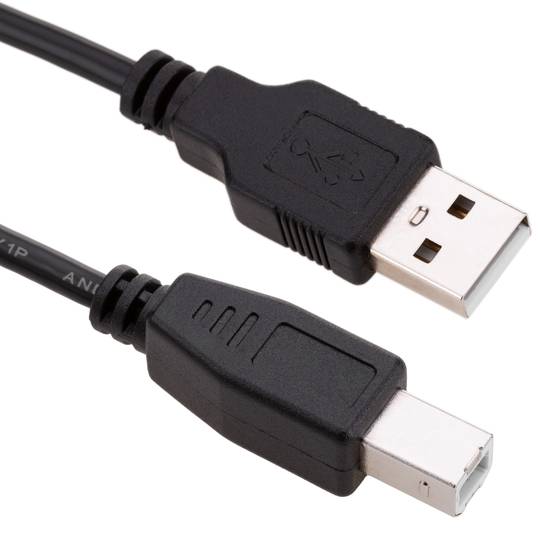 Zwarte USB A Male naar USB B Male Printerkabel 5m