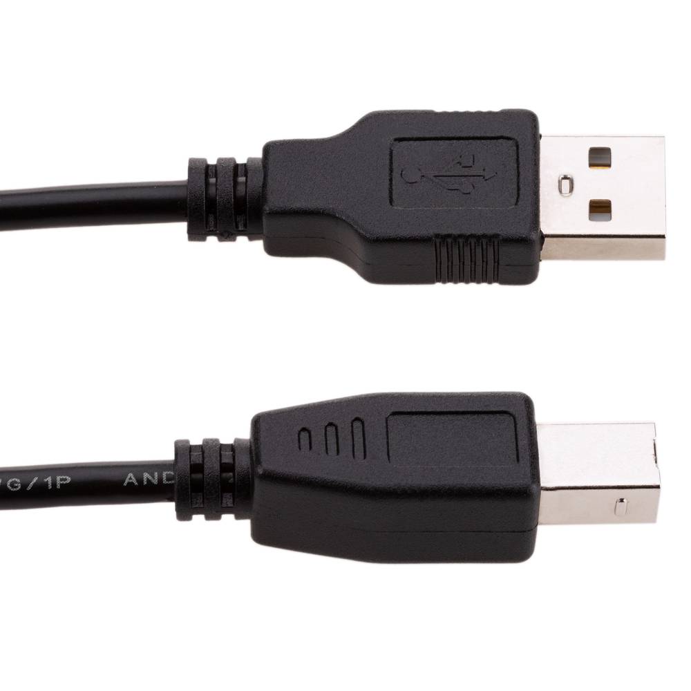 Zwarte USB A Male naar USB B Male Printerkabel 5m