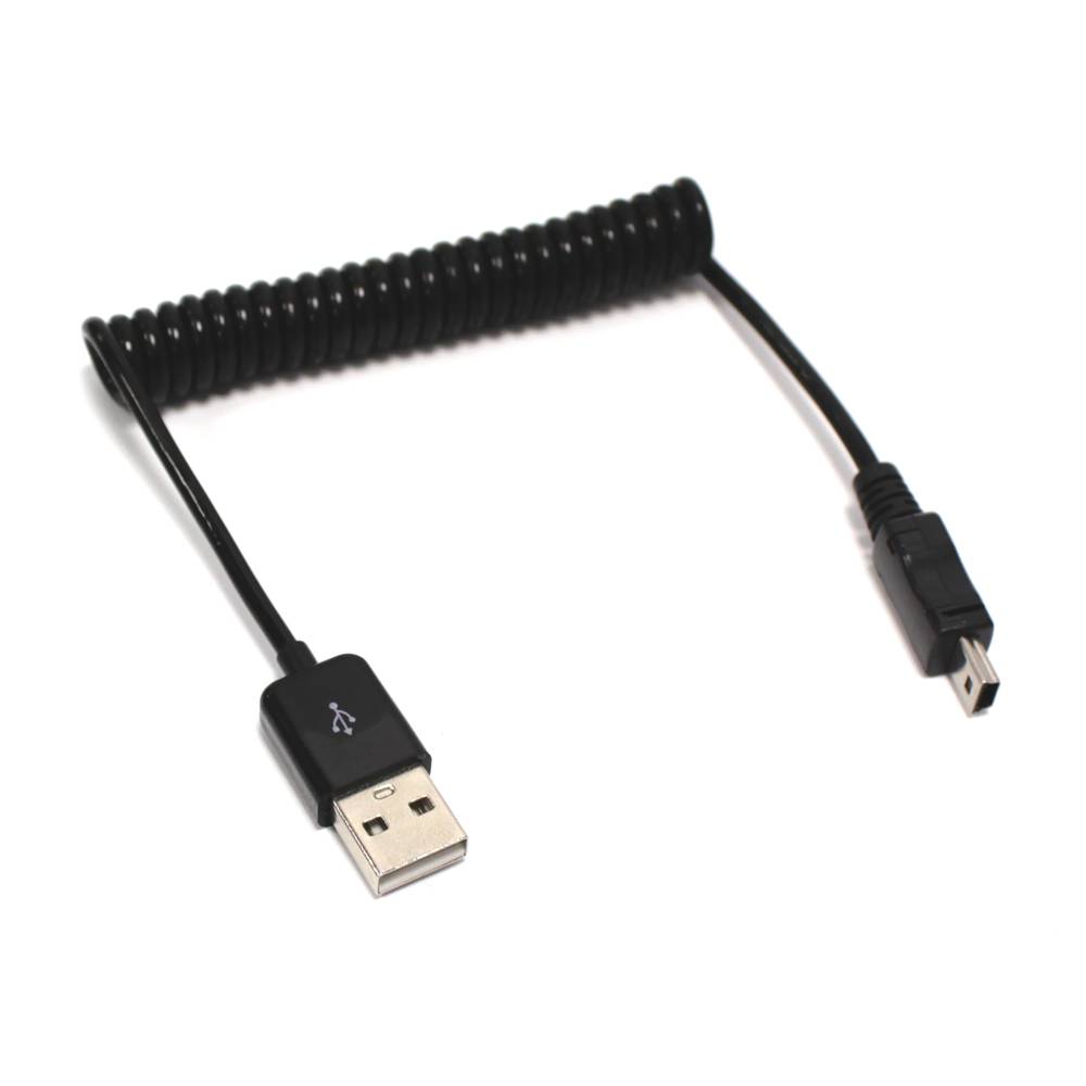 USB 2.0-kabel (AM / MiniUSB5pin-M Type B) 1 m gekruld