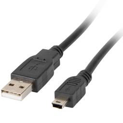 Cable USB de Lanberg CA-USBK-10CC-0003-BK USB A 2.0 macho a mini USB macho 30 cm negro