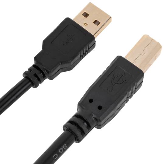conecto cable USB 2.0, conector USB A a USB B, negro, 1,80 m : :  Informática
