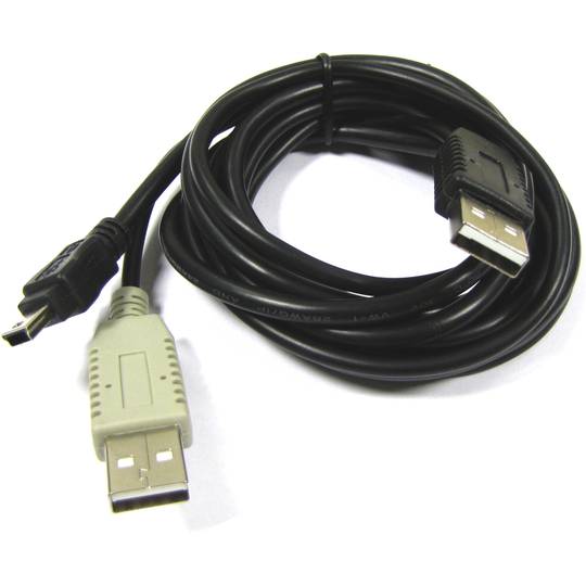 Dual USB 2.0 Cable 2:00 a.m. to mini USB power 1.2m