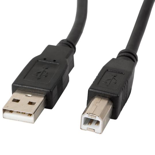 Kabel do drukarki Lanberg USB A męski na USB B męski 1,8 m czarny CA-USBA-10CC-0018-BK