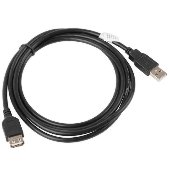 Lanberg USB A 2.0 Stecker auf USB A 2.0 Buchse Verlängerungskabel 1,8 m schwarz CA-USBE-10CC-0018-BK