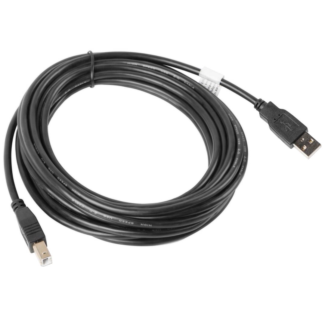Lanberg Druckerkabel USB A Stecker auf USB B Stecker 5 m schwarz CA-USBA-10CC-0050-BK