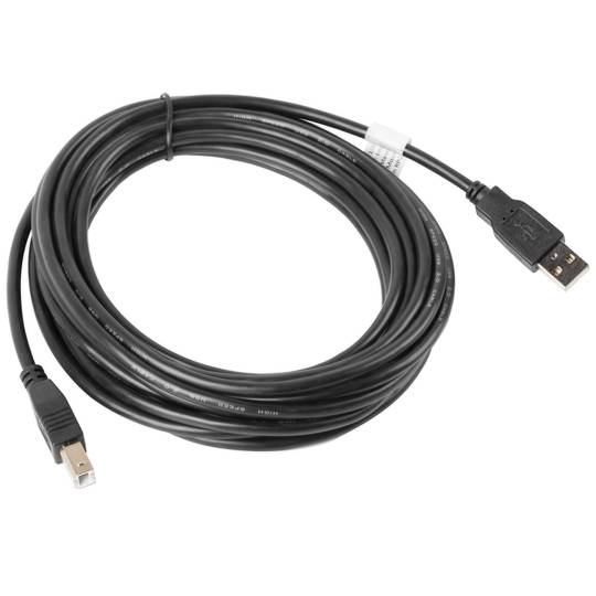 Lanberg Druckerkabel USB A Stecker auf USB B Stecker 5 m schwarz CA-USBA-10CC-0050-BK