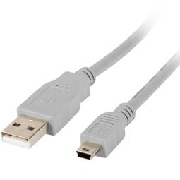 Cable USB de Lanberg USB A 2.0 macho a mini USB macho 1.8 m gris CA-USBK-10CC-0018-S