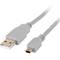 Cable USB de Lanberg USB A 2.0 macho a mini USB macho 1.8 m gris CA-USBK-10CC-0018-S