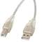 Lanberg Druckerkabel USB A Stecker auf USB B Stecker Ferrit 1,8 m transparent CA-USBA-12CC-0018-TR