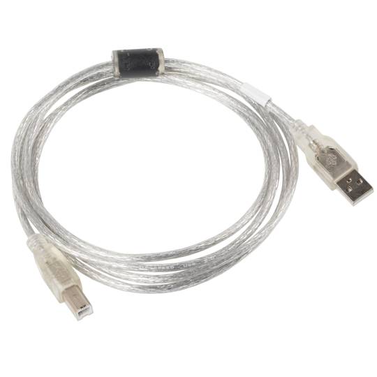 Lanberg Druckerkabel USB A Stecker auf USB B Stecker Ferrit 1,8 m transparent CA-USBA-12CC-0018-TR