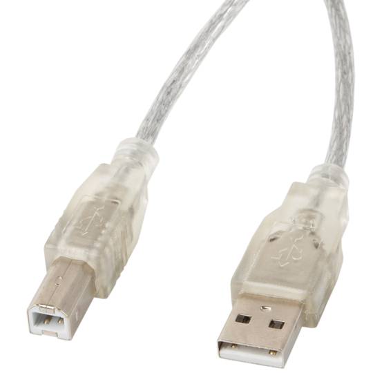 Lanberg printer cable USB A male to USB B male Ferrite 5 m transparent CA-USBA-12CC-0050-TR