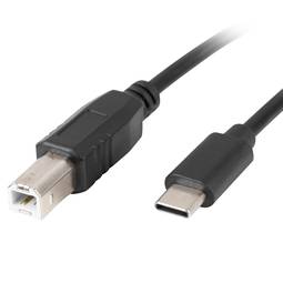 Lanberg Cabo USB USB C 2.0 macho para USB B 2.0 macho Ferrite 1,8 m preto CA-USBA-14CC-0018-BK