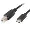 Lanberg USB kabel USB C 2.0 male naar USB B 2.0 male Ferriet 1,8 m zwart CA-USBA-14CC-0018-BK