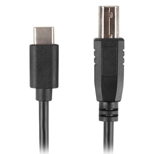 Lanberg USB kabel USB C 2.0 male naar USB B 2.0 male Ferriet 1,8 m zwart CA-USBA-14CC-0018-BK