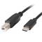 Lanberg Cabo USB USB C 2.0 macho para USB B 2.0 macho Ferrite 3 m preto CA-USBA-14CC-0030-BK
