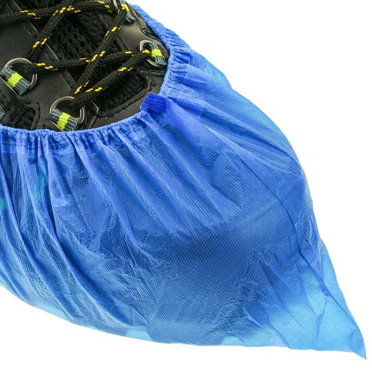 Fundas de zapatos desechables para protección. Kit de 100 cubiertas de CPE