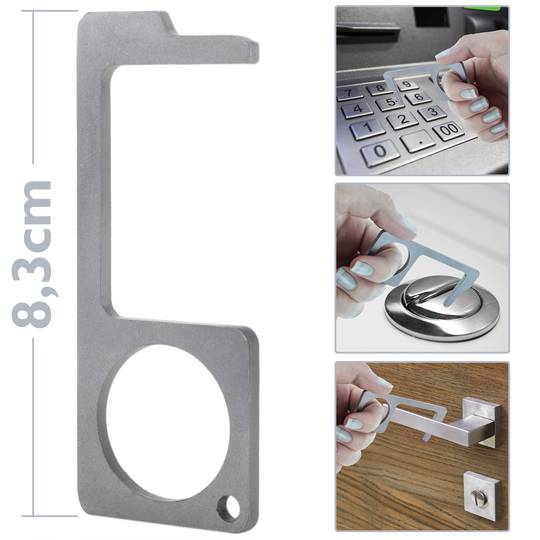 Llave de contacto y apertura de puertas anti virus y microbios.