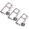 Pack of 3 x Keychain with contactless door opener and coin for shopping cart