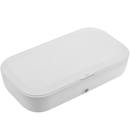 Ultraviolet licht sterilisator en desinfectiebox met QI draadloze oplader en geur