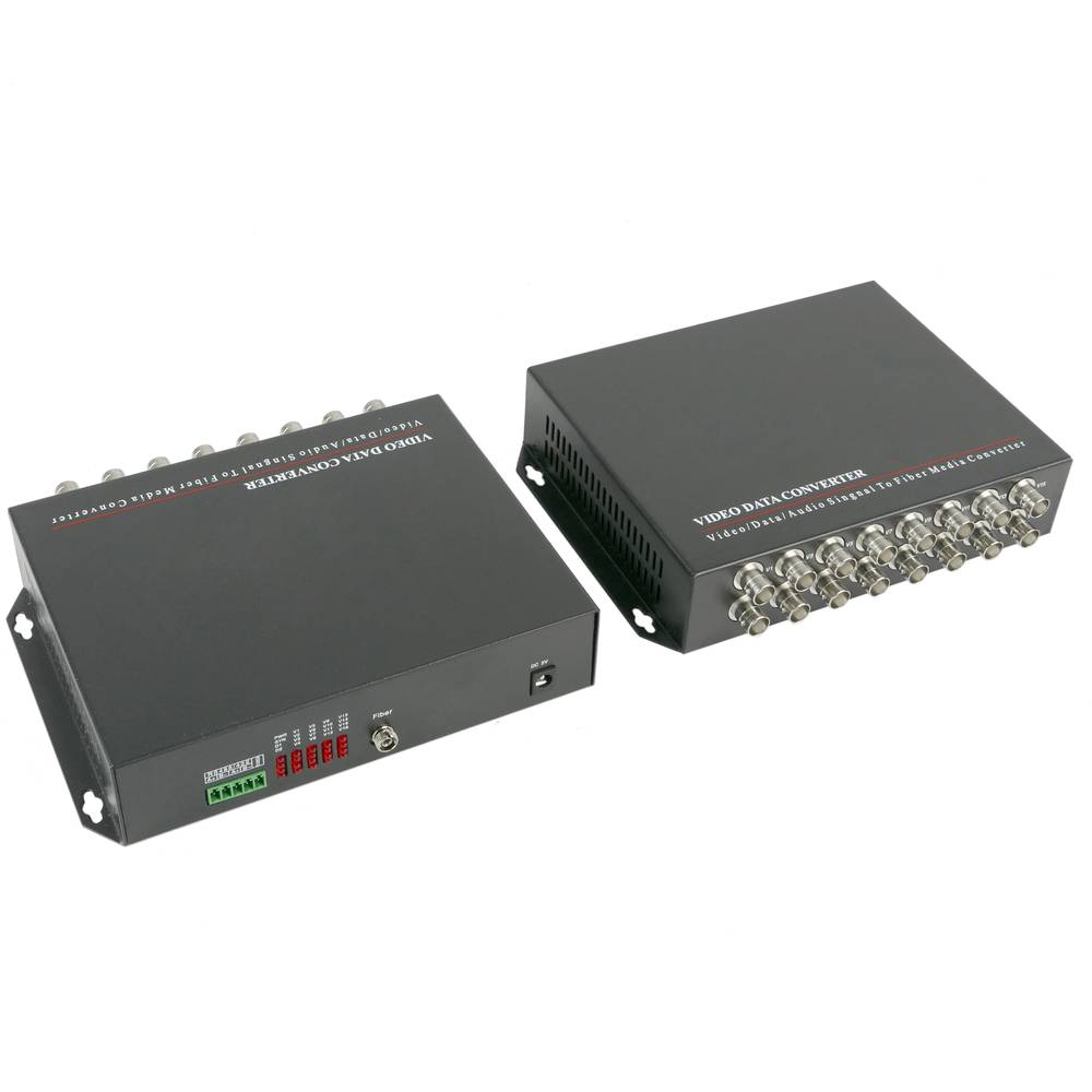 Video over fiber optic singlemode 20Km 16V RS232 RS485
